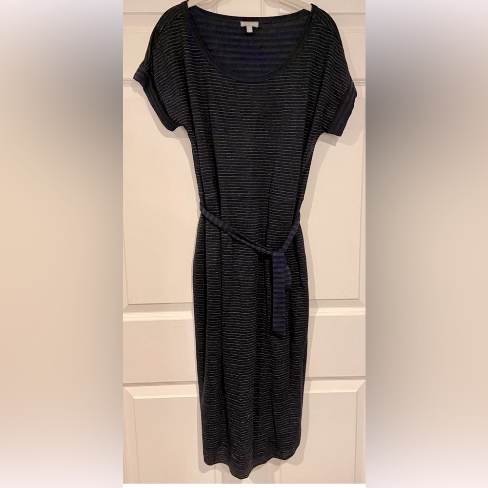 T by Talbots Belted Striped Dress